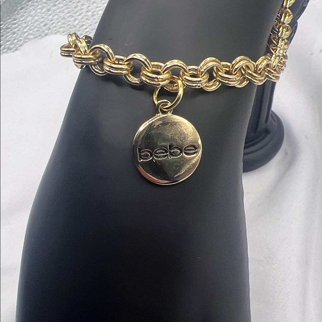 Bebe Gold Link Bracelet With Charm Not Sure Its Authentic Bebe Piece 14$